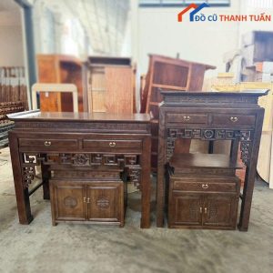 Bộ Bàn Thờ Gỗ Mới 99% Chạm Trổ Tinh Xảo (Nhiều Kích Thước)