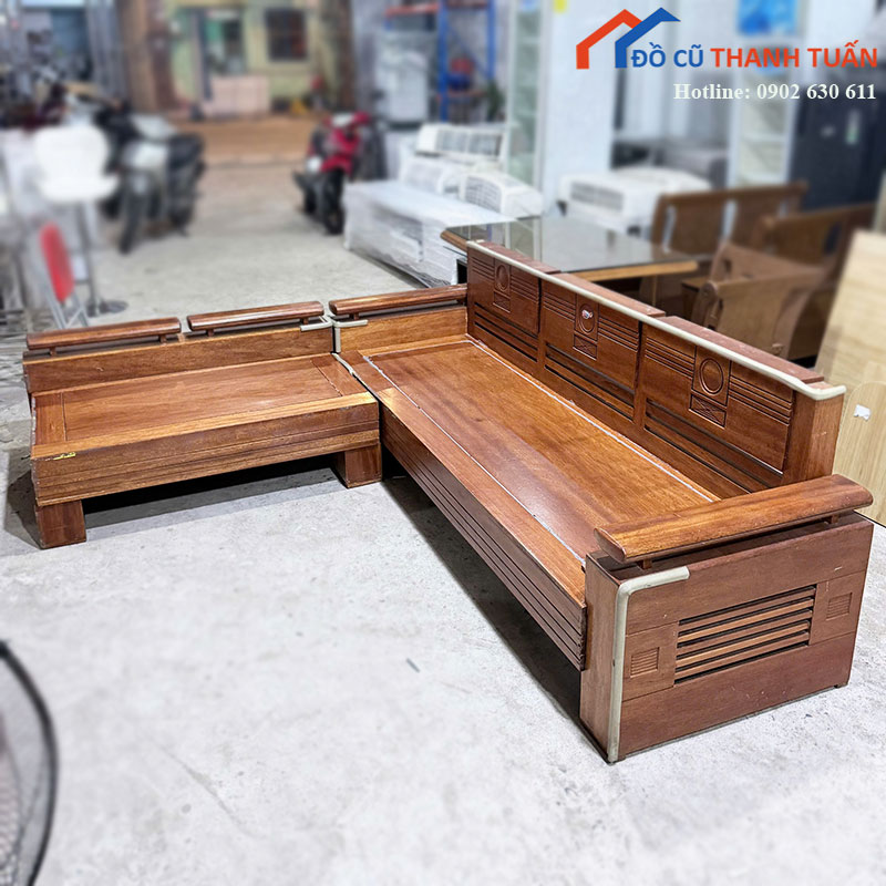 bo-salon-go-cu-goc-l-kieu-dang-chac-chan-2 Bộ Salon Gỗ Cũ Góc L Kiểu Dáng Chắc Chắn