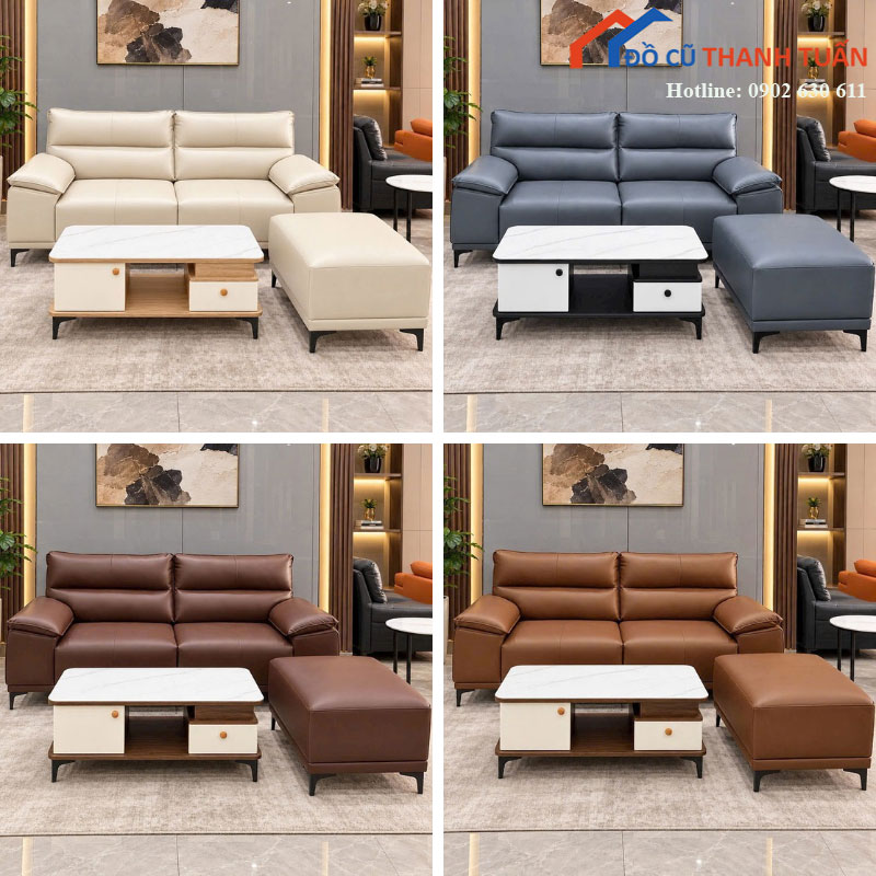 bo-sofa-bang-moi-99-boc-da-kem-don-va-ban-tra-mat-da (1) Bộ Sofa Băng Mới 99% Bọc Da Kèm Đôn Và Bàn Trà Mặt Đá