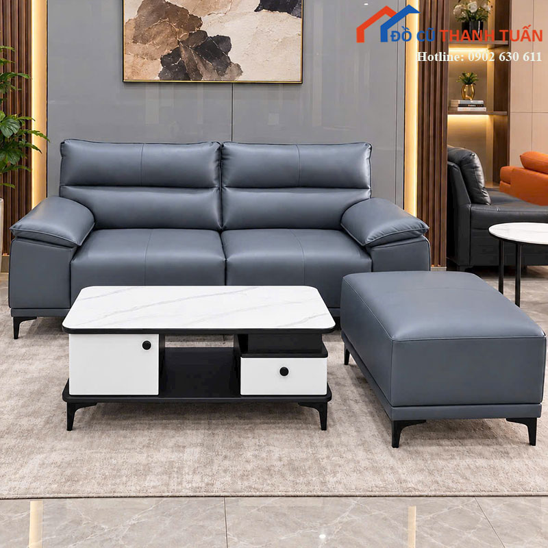 bo-sofa-bang-moi-99-boc-da-kem-don-va-ban-tra-mat-da-3 Bộ Sofa Băng Mới 99% Bọc Da Kèm Đôn Và Bàn Trà Mặt Đá