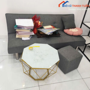 Bộ Sofa Bed Tiếp Khách Cũ Kèm Bàn Và Đôn