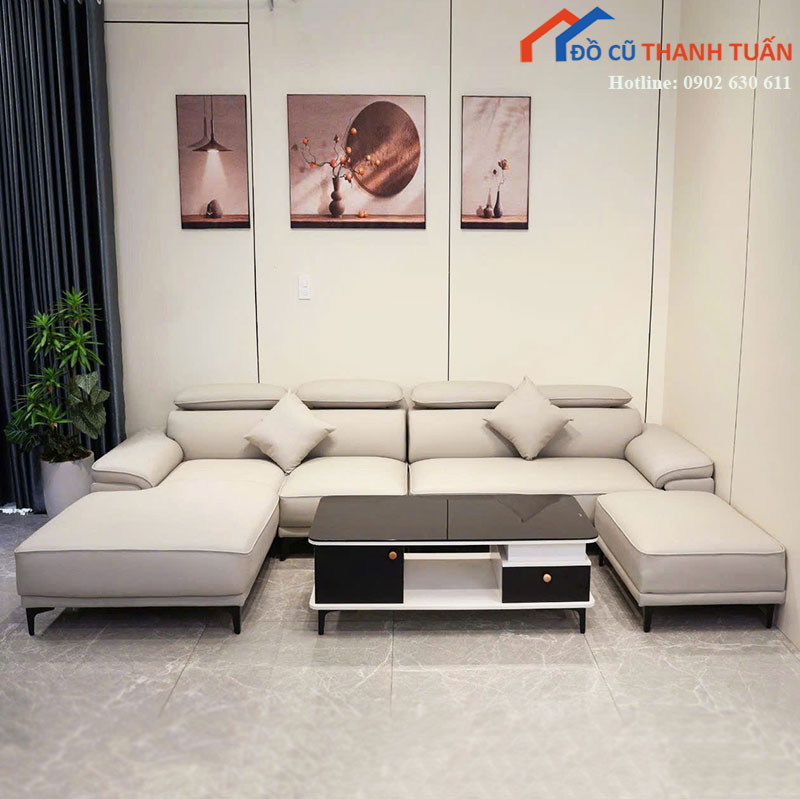 bo-sofa-goc-u-moi-99-boc-da-co-tua-dau-va-ban-tra-nhieu-mau-5 Bộ Sofa Góc U Mới 99% Bọc Da Có Tựa Đầu Và Bàn Trà (Nhiều Màu)