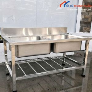 Bồn Rửa Chén Inox 2 Ngăn Sâu Rộng Mới 99%