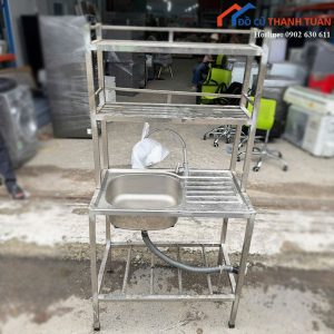 Bồn Rửa Chén Kèm Kệ 2 Tầng Inox