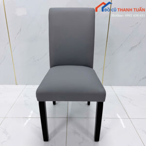 Ghế Ăn Bọc Simili Xám Chân Gỗ Mới 99%