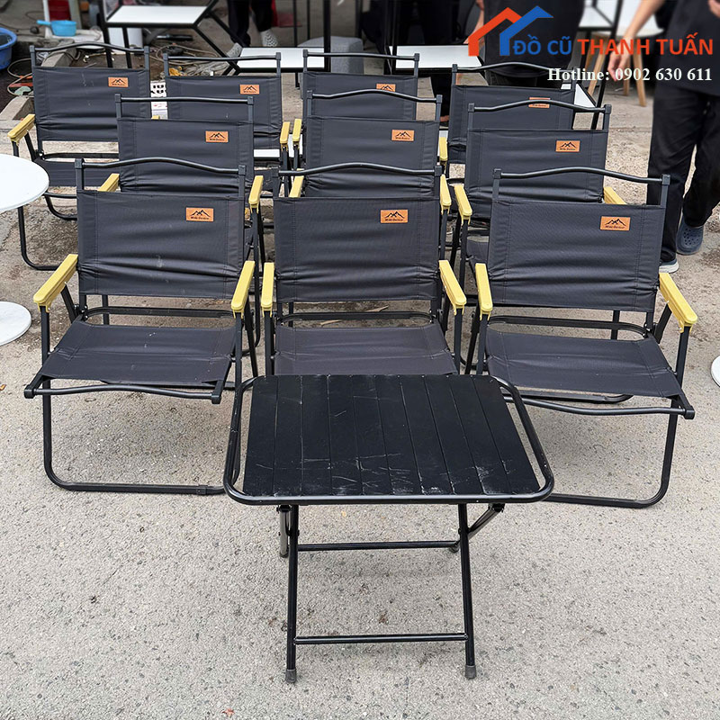 Ghế Camping Chân Sắt Vuông Thanh Lý Mới 99%