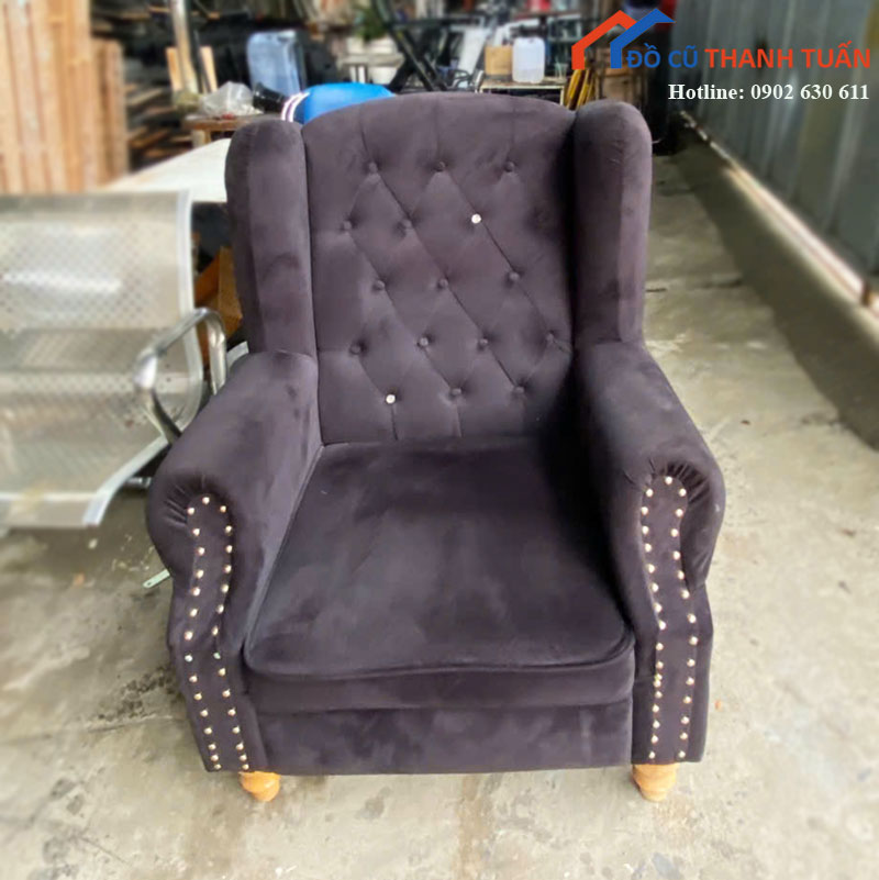 Ghế Sofa Đơn Bọc Nhung Kiểu Cổ Điển Mới 90%