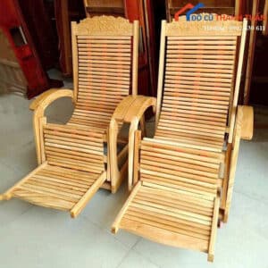 Ghế Thư Giãn Gỗ Mới 99% Có Gác Chân Kéo Dài