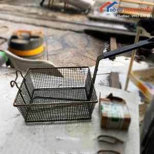 Giỏ Inox Bếp Chiên Nhúng Tay Cầm Nhựa Cũ