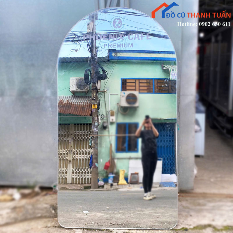 Gương Soi Toàn Thân Cũ Dáng Vòm Cao Viền Bo Tròn