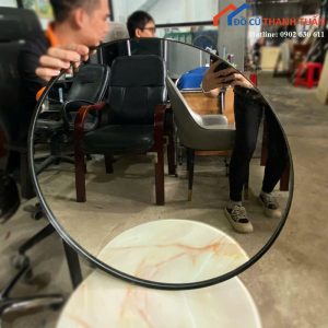 Gương Tròn Treo Tường Viền Đen Cũ