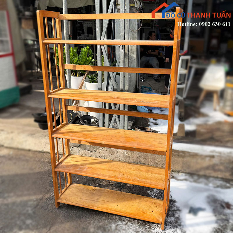 ke-sach-go-tu-nhien-cu-nhieu-tang-ben-dep-2 Kệ Sách Gỗ Tự Nhiên Cũ Nhiều Tầng Bền Đẹp
