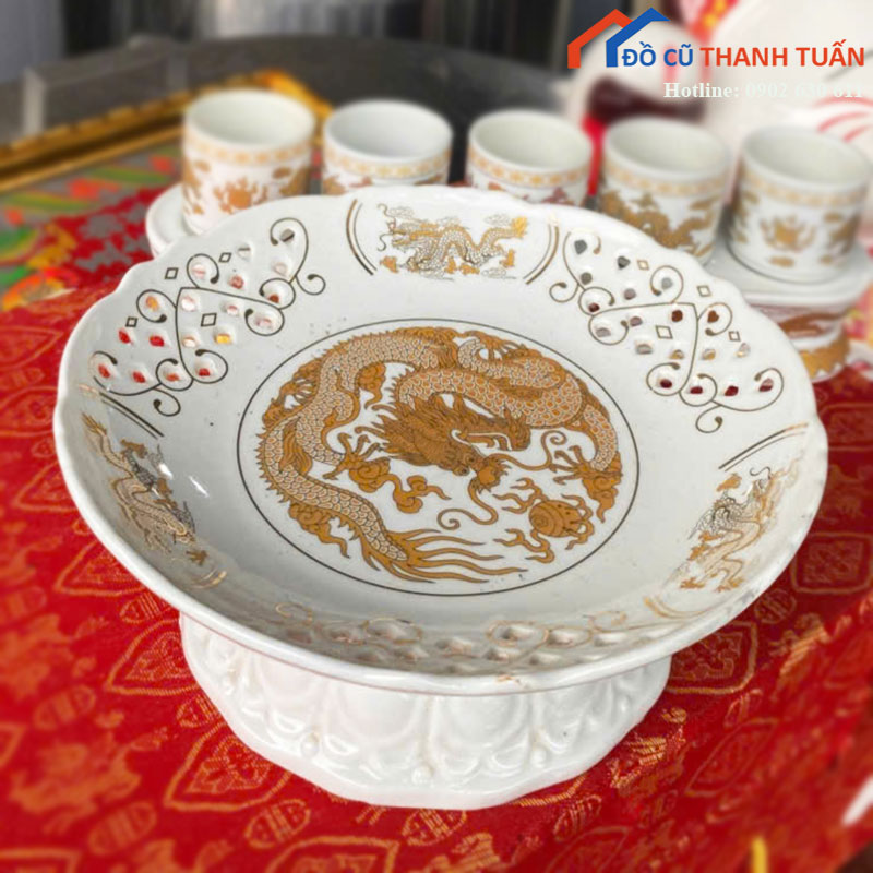 Ly Cúng Thờ Cúng Gốm Sứ Cũ