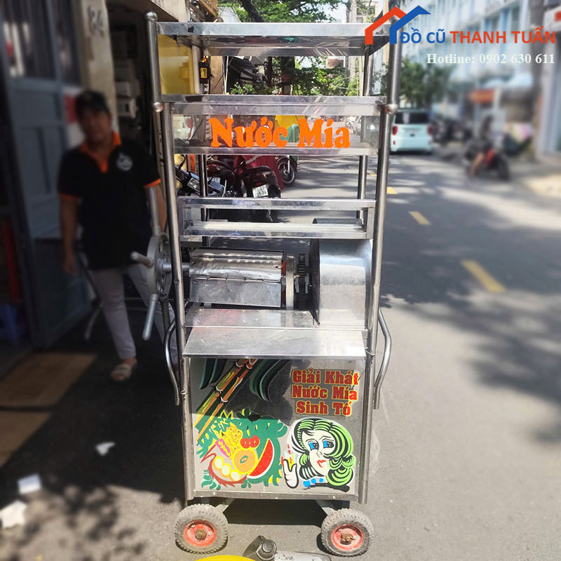 may-ep-mia-cu-bang-inox-co-banh-xe-di-chuyen-2 Máy Ép Mía Cũ Bằng Inox Có Bánh Xe Di Chuyển