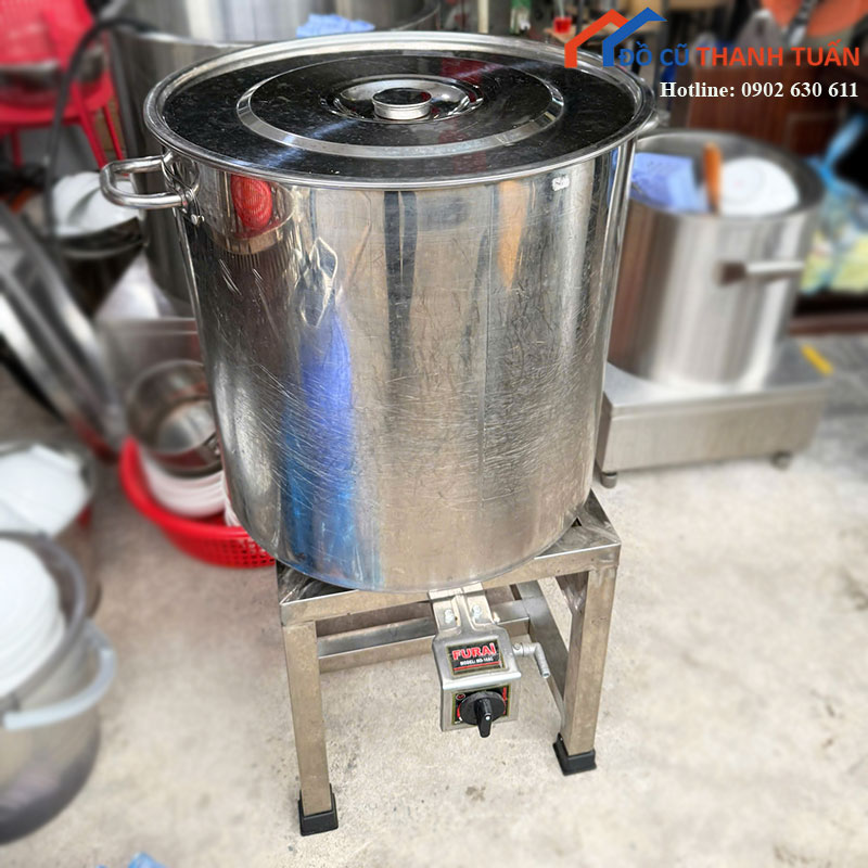 Nồi Nấu Inox Dung Tích Lớn Dùng Gas Cũ
