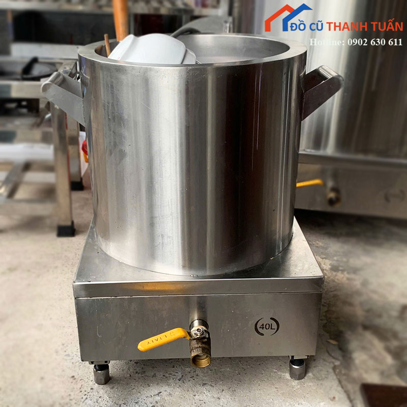 Nồi Nấu Phở Điện Công Nghiệp Cũ 40L Có Tay Cầm Hai Bên