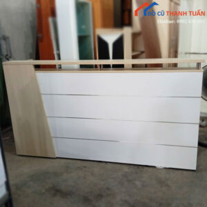 Quầy Lễ Tân Cũ 2m Màu Trắng Phối Vân Gỗ