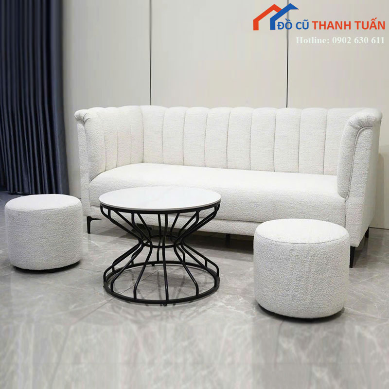 sofa-bang-boc-vai-moi-99-1m9-kem-2-don-1 Sofa Băng Bọc Vải Mới 99% 1m9 Kèm 2 Đôn