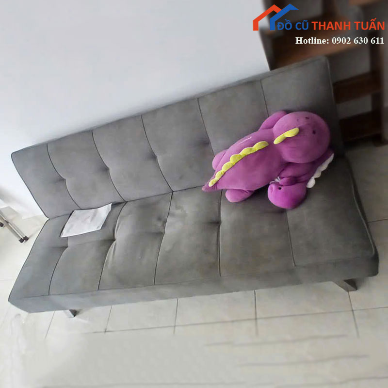 Sofa Giường Cũ Bọc Nỉ Màu Xám
