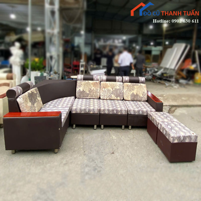 sofa-goc-chu-l-khung-go-boc-da-kem-don-moi-90-2 Sofa Góc Chữ L Khung Gỗ Bọc Da Kèm Đôn Mới 90%