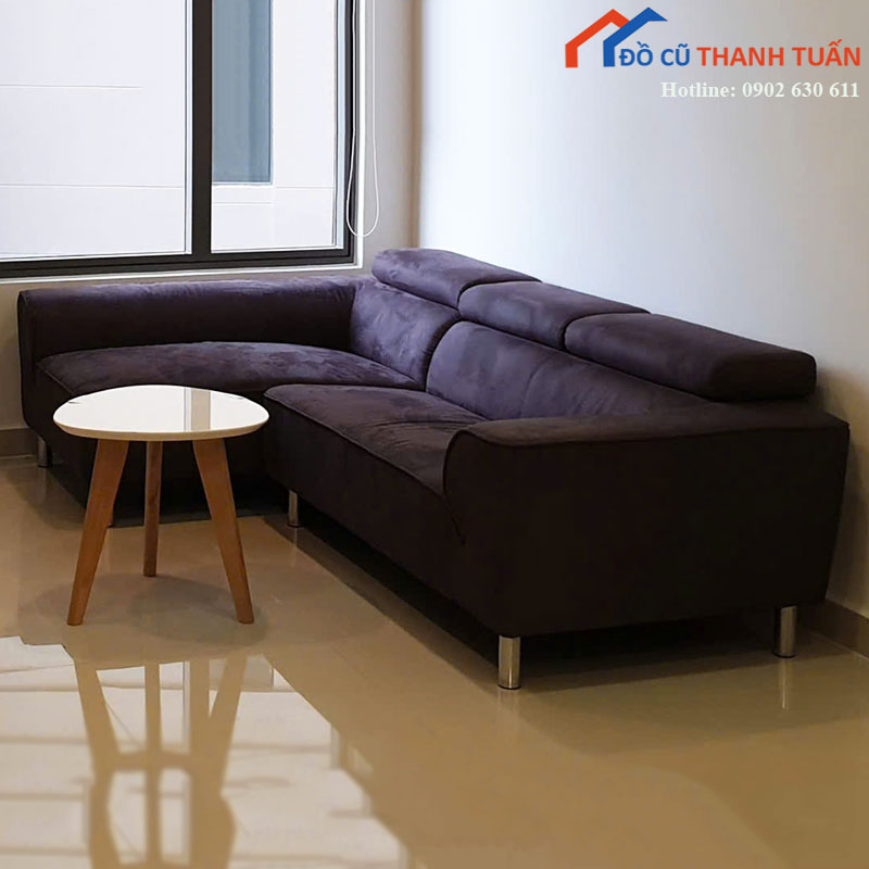 Sofa Góc L Bọc Nỉ Cũ Kiểu Dáng Hiện Đại