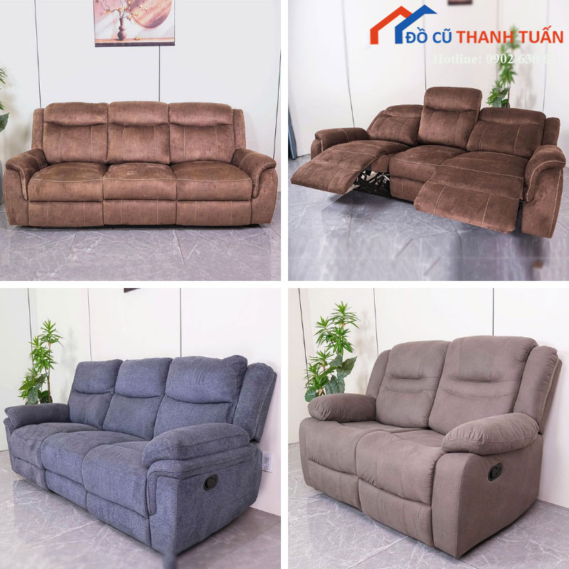 Sofa Thư Giãn Da Lộn Mới 99% Có Bật Chân