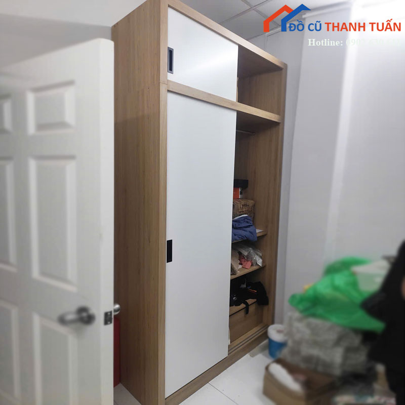 tu-ao-canh-lua-co-thuong-go-cong-nghiep-cu-90-1 Tủ Áo Cánh Lùa Có Thượng Gỗ Công Nghiệp Cũ 90%