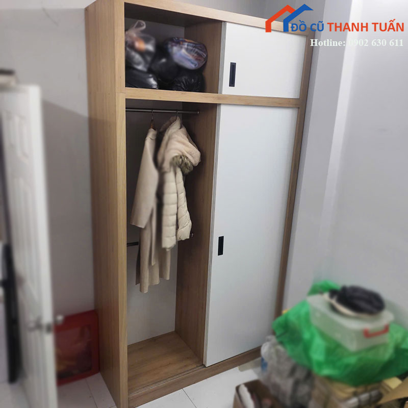 tu-ao-canh-lua-co-thuong-go-cong-nghiep-cu-90-3 Tủ Áo Cánh Lùa Có Thượng Gỗ Công Nghiệp Cũ 90%