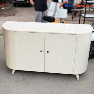 Tủ Console Cũ Màu Trắng Thiết Kế Bo Cong