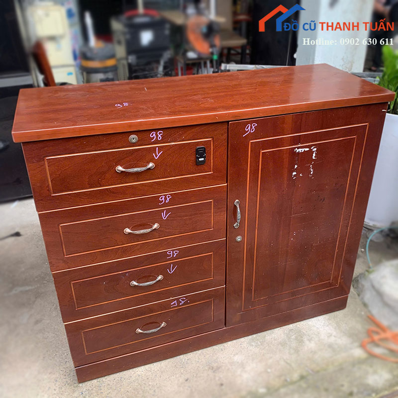 tu-dung-do-go-cu-4-ngan-keo-co-khoa-3 Tủ Đựng Đồ Gỗ Cũ 4 Ngăn Kéo Có Khóa