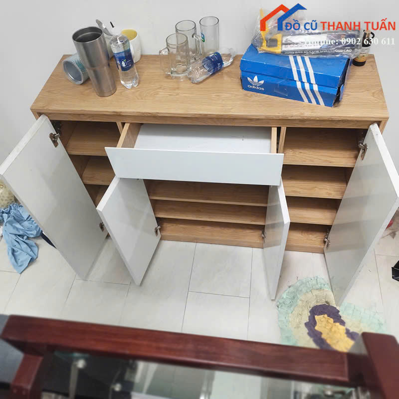 tu-giay-dep-go-cu-1m2-nhieu-ngan-2 Tủ Giày Dép Gỗ Cũ 1m2 Nhiều Ngăn