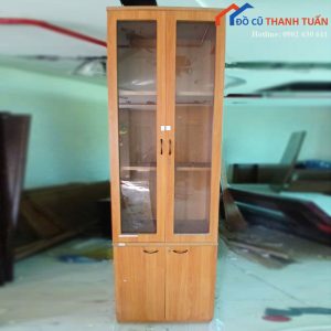 Tủ Hồ Sơ Gỗ Công Nghiệp Cánh Kính Cũ 2
