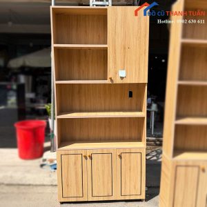 Tủ Kệ Sách Đứng Cũ 1m Có Cánh Tủ Phụ