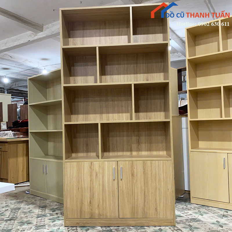 Tủ Kệ Sách Gỗ Chia Ngăn Lệch Mới 99% (Nhiều KT)