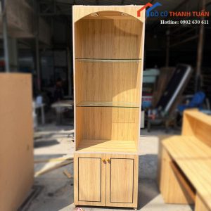 Tủ Kệ Trưng Bày Đứng Cũ 75cm Kệ Kính