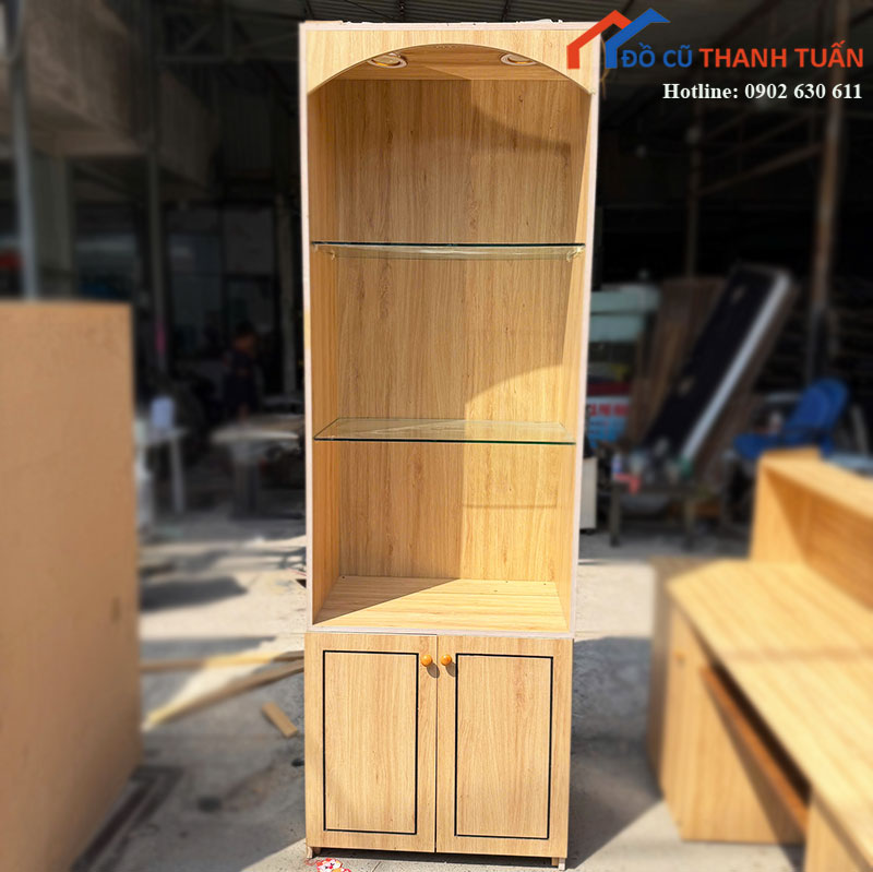 Tủ Kệ Trưng Bày Đứng Cũ 75cm Kệ Kính