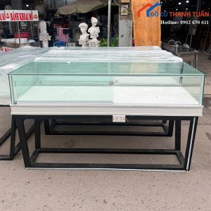Tủ Kính Trưng Bày 1m8 Mặt Kính Trong Suốt Cũ