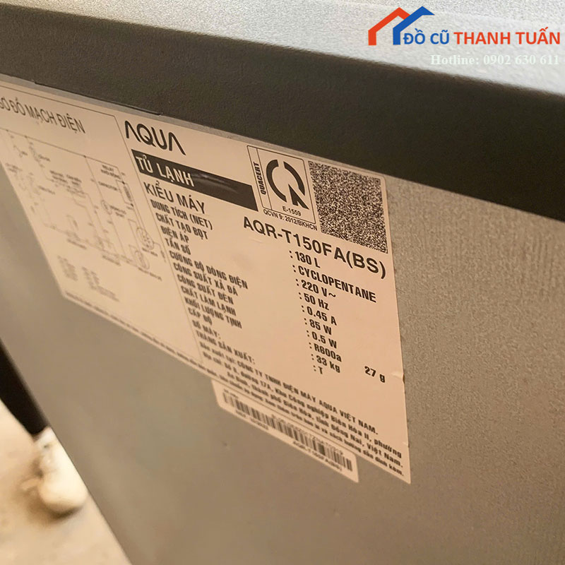tu-lanh-aqua-cu-130l-aqr-t150fabs-1 Tủ Lạnh Aqua Cũ 130L AQR-T150FA(BS)