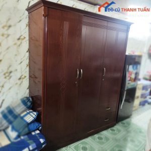 Tủ Quần Áo 4 Cánh Cũ Gỗ Công Nghiệp