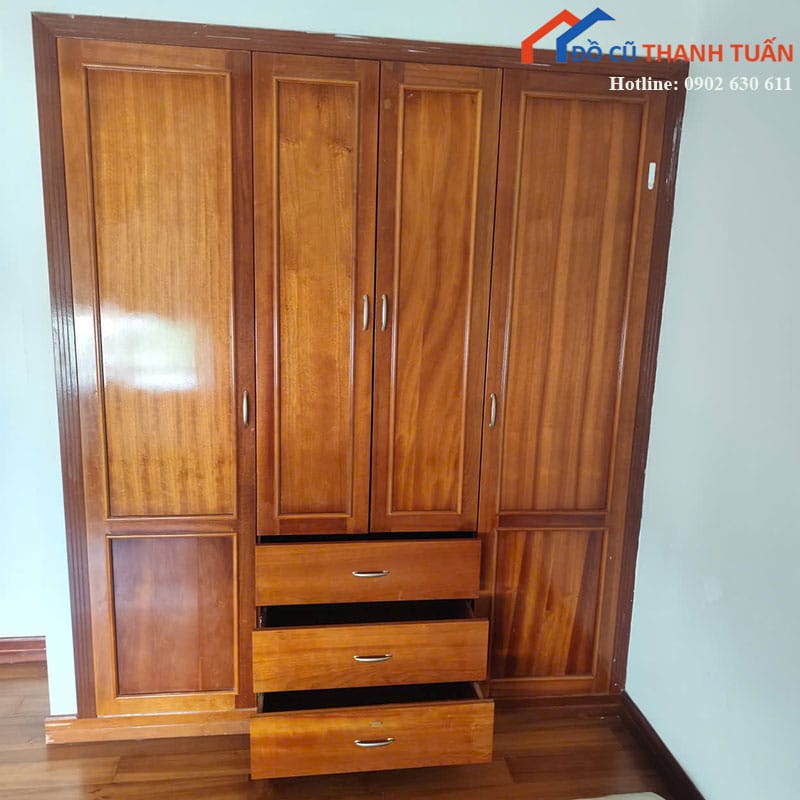 tu-quan-ao-4-canh-go-soi-co-hoc-keo-cu-3 Thanh Lý Đồ Nội Thất Cũ - Chuyên Mua Bán Bàn Ghế Cũ Giá Tốt Nhất