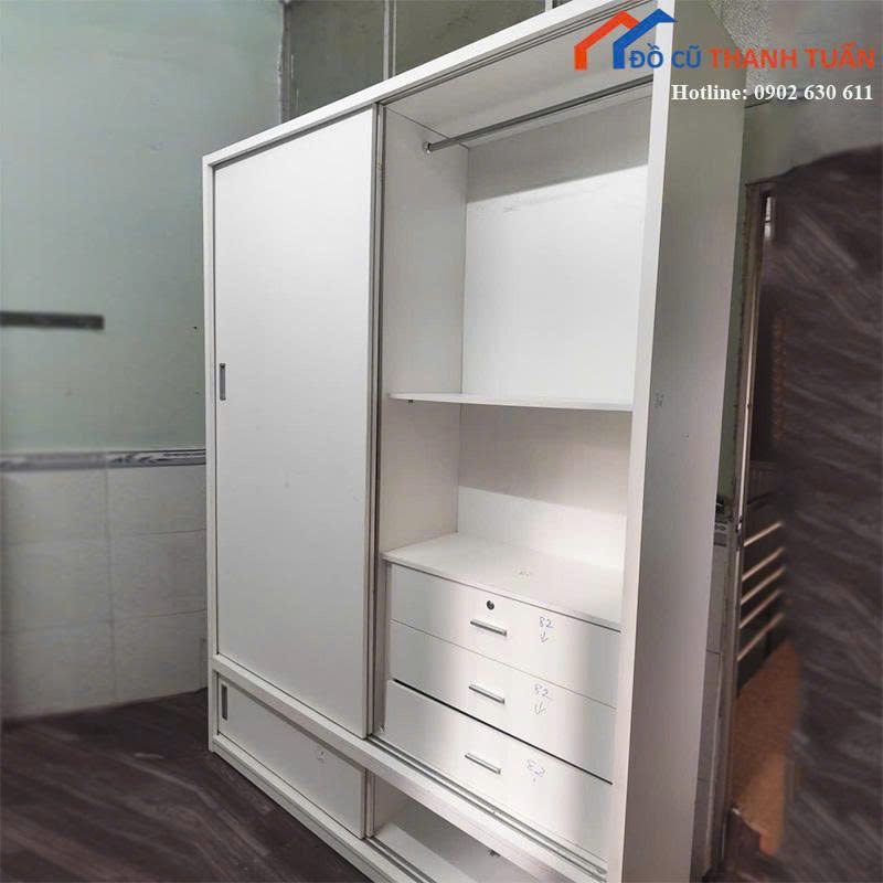 tu-quan-ao-cu-1m8-cua-lua-co-ngan-keo-2 Thanh Lý Đồ Nội Thất Cũ - Chuyên Mua Bán Bàn Ghế Cũ Giá Tốt Nhất