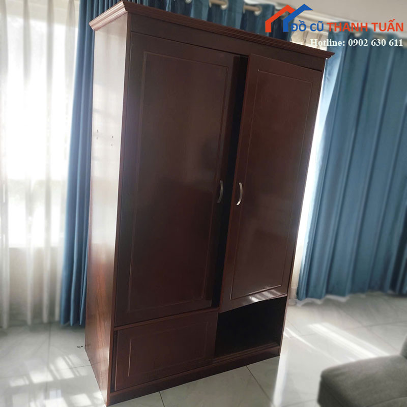 tu-quan-ao-cu-2-canh-mau-nau-do-1m2-2 Tủ Quần Áo Cũ 2 Cánh Màu Nâu Đỏ 1m2