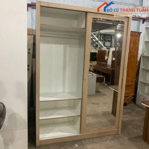 Tủ Quần Áo Cũ Cửa Lùa Có Gương 1m6