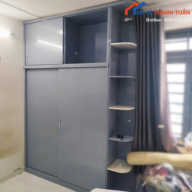tu-quan-ao-cua-lua-kem-ke-goc-am-tran-cu-3 Tủ Quần Áo Cửa Lùa Kèm Kệ Góc Âm Trần Cũ