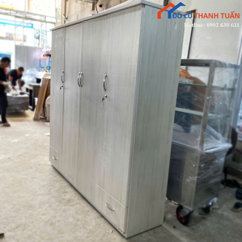 tu-quan-ao-go-cong-nghiep-4-canh-kem-hoc-cu-1 Tủ Quần Áo Gỗ Công Nghiệp 4 Cánh Kèm Hộc Cũ