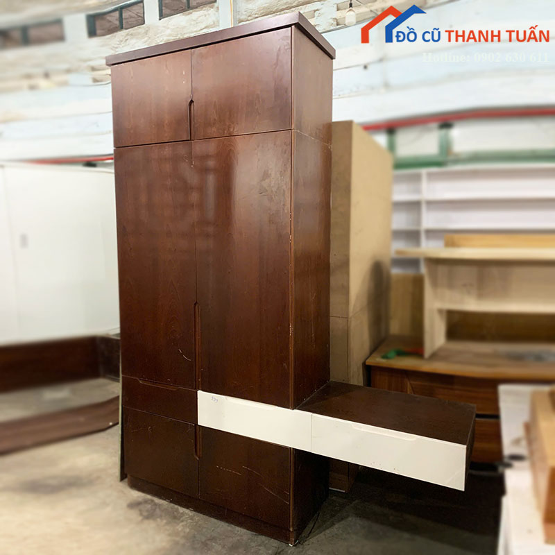 tu-quan-ao-lien-ban-cu-cao-2m7-nhieu-ngan-3 Thanh Lý Đồ Nội Thất Cũ - Chuyên Mua Bán Bàn Ghế Cũ Giá Tốt Nhất