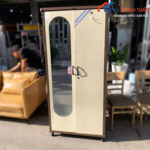 Tủ Quần Áo Sắt Cũ 2 Cánh Có Gương