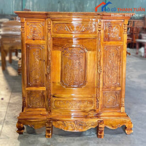 Tủ Thờ Gỗ Tràm Mới 99% Chạm Khắc Hoa Văn Truyền Thống