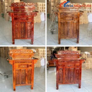 Tủ Thờ Gỗ Tự Nhiên Chạm Khắc Tinh Tế Mới 99%